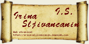 Irina Šljivančanin vizit kartica